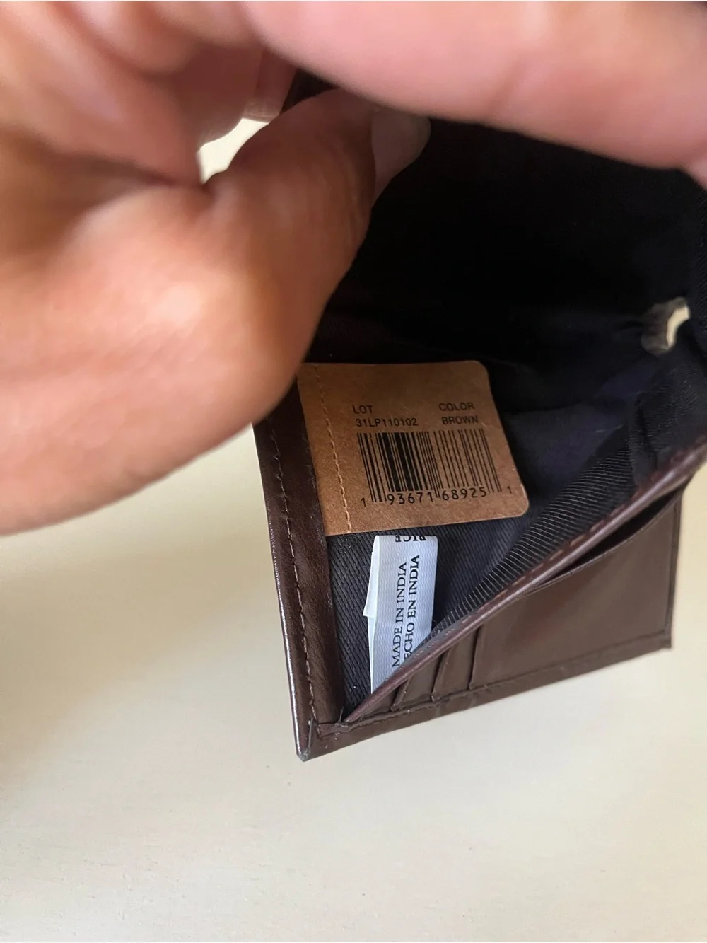 Levi’s Dark Brown Trifold Leather Wallet